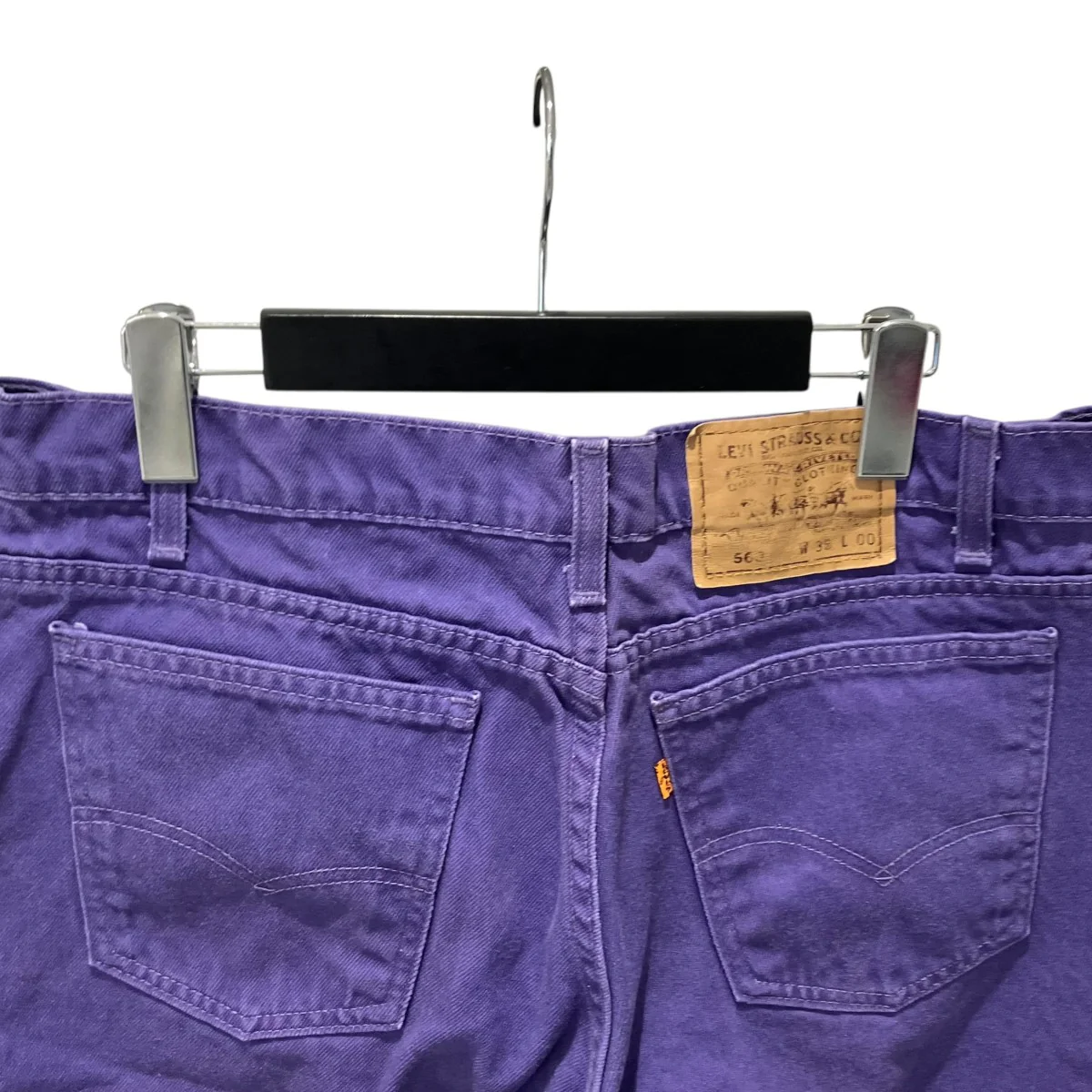 90sLEVI’S 560 COLOR DENIM SHORTS PURPLEハーフパンツ563 575-0393 - Image 5