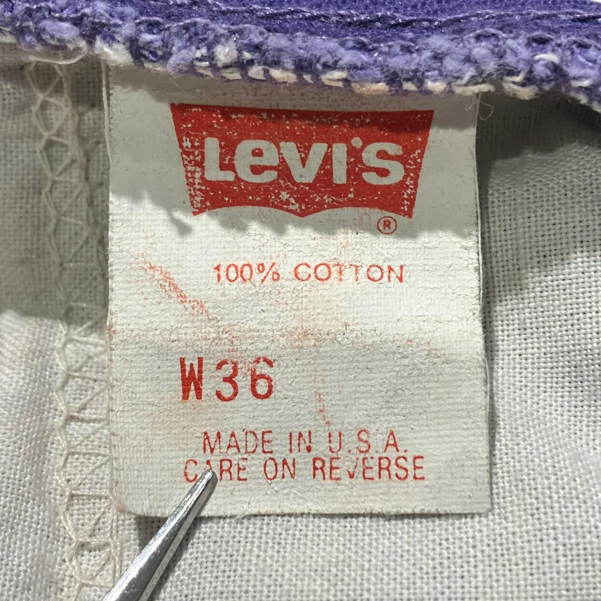 90sLEVI’S 560 COLOR DENIM SHORTS PURPLEハーフパンツ563 575-0393 - Image 6