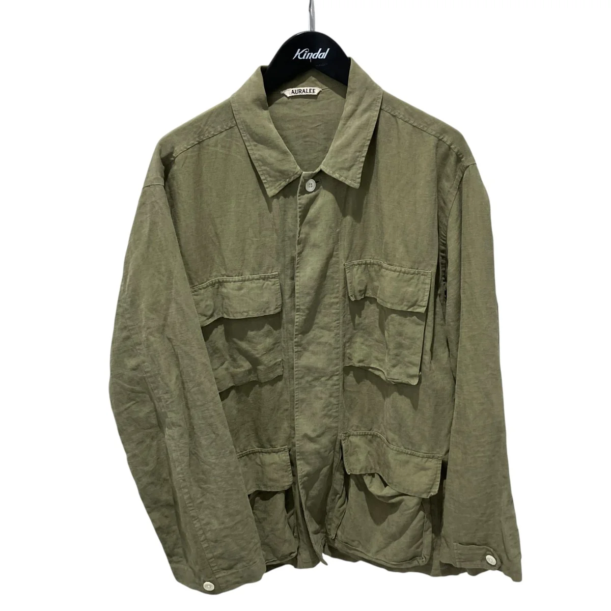 WASHED LINEN BIG FATIGUE JACKETA7SJ01LP