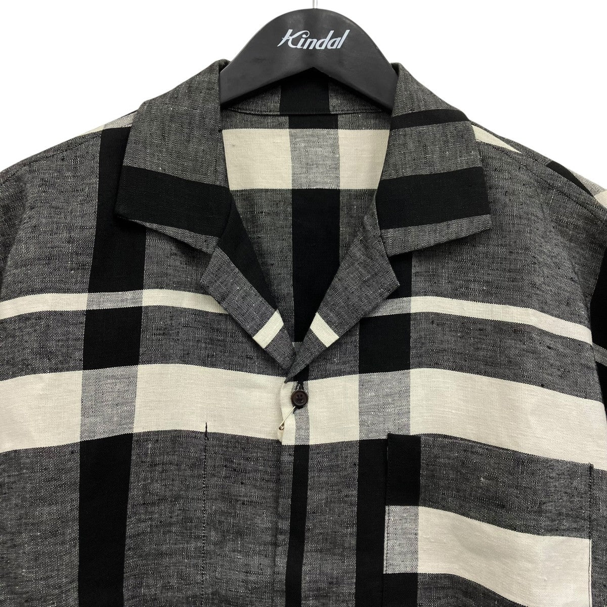 BANGLADESH LINEN w 耳 FRIED SHRIMP SHIRT 半袖チェックシャツ - Image 3