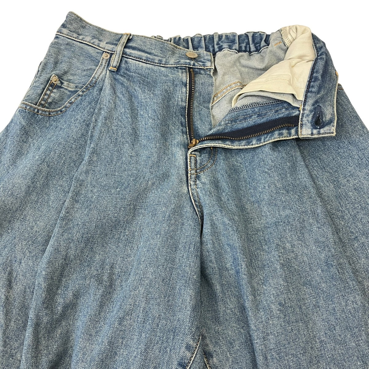 Wide denim slacks “Used”ワイドデニムパンツN0344 - Image 3