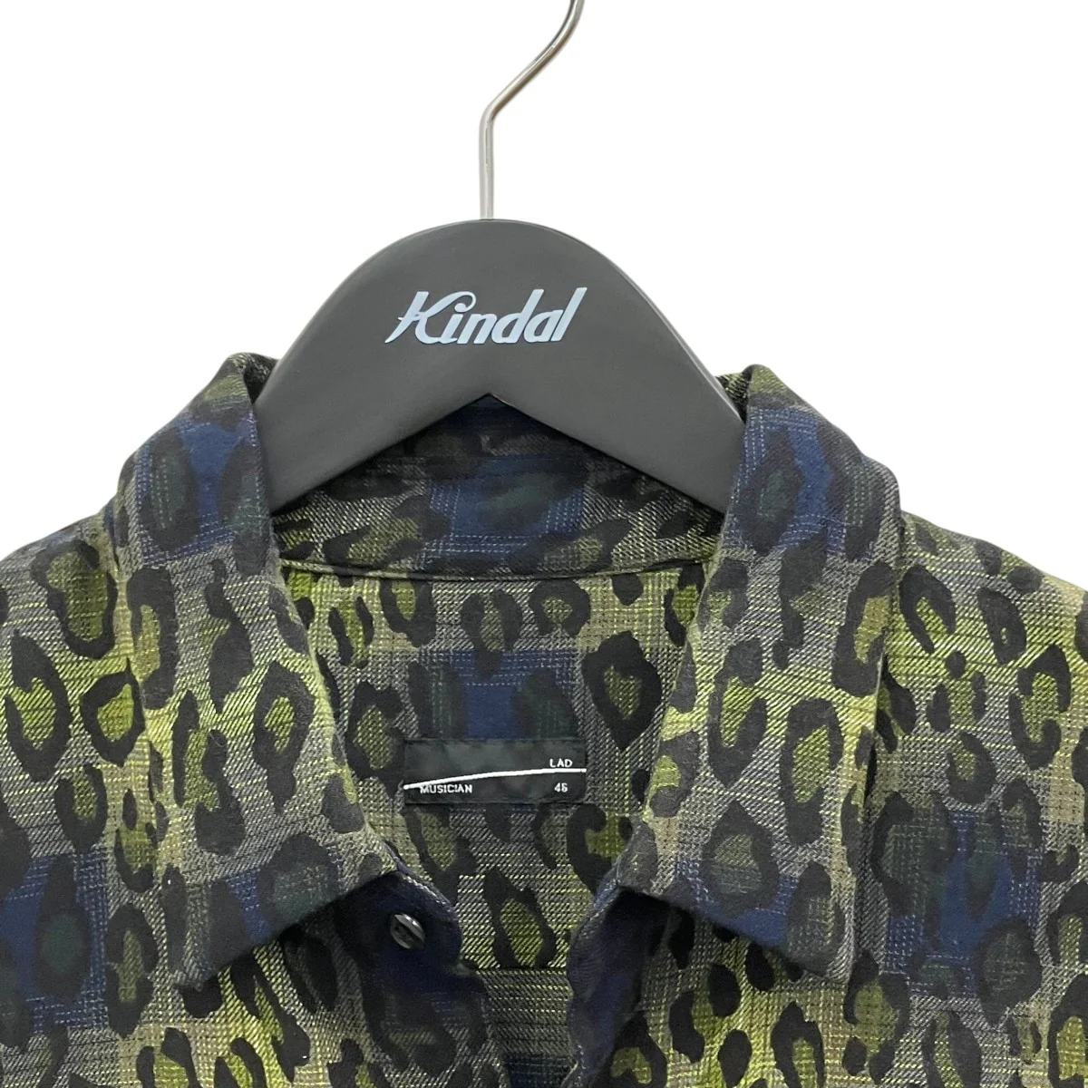 OMBRE CHECK +LEOPARD PT BIG SHIRTオンブレチェック、レオパード長袖シャツ2222-143 - Image 3