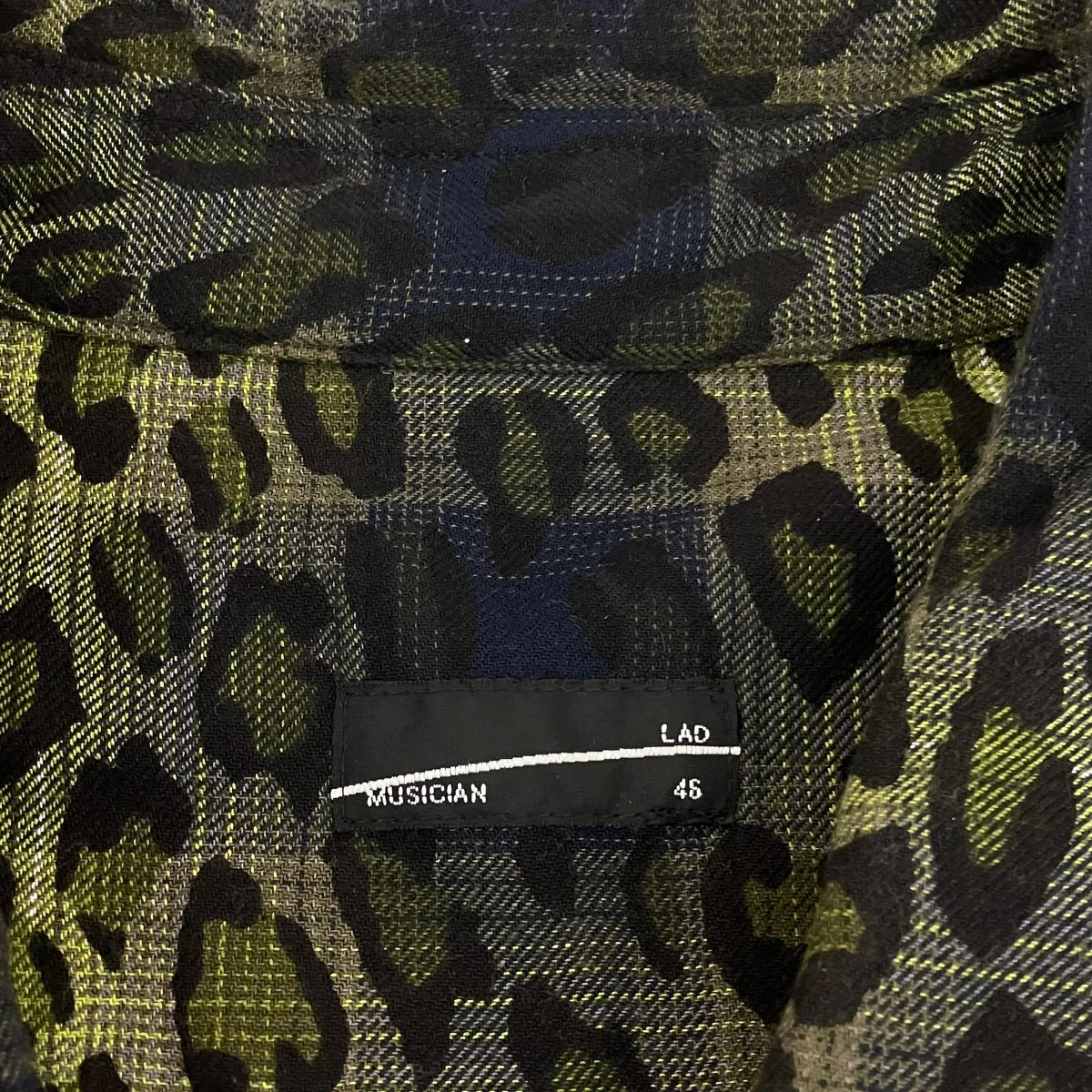 OMBRE CHECK +LEOPARD PT BIG SHIRTオンブレチェック、レオパード長袖シャツ2222-143 - Image 5