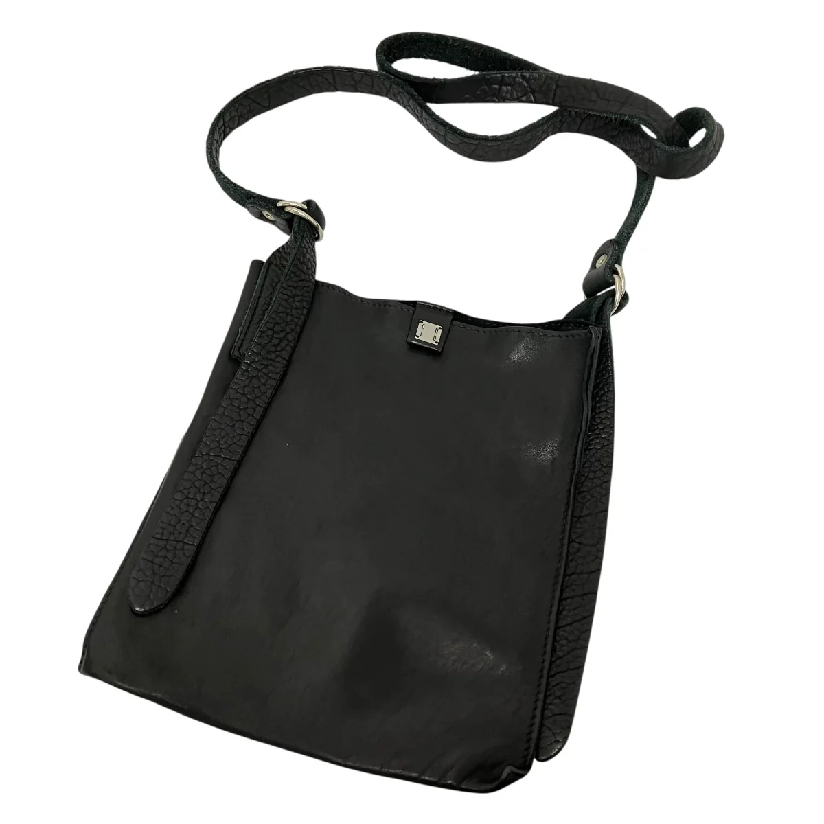 SOFT HORSE FULL GRAIN FLAT CROSSBODY BAGレザーショルダーバッグ