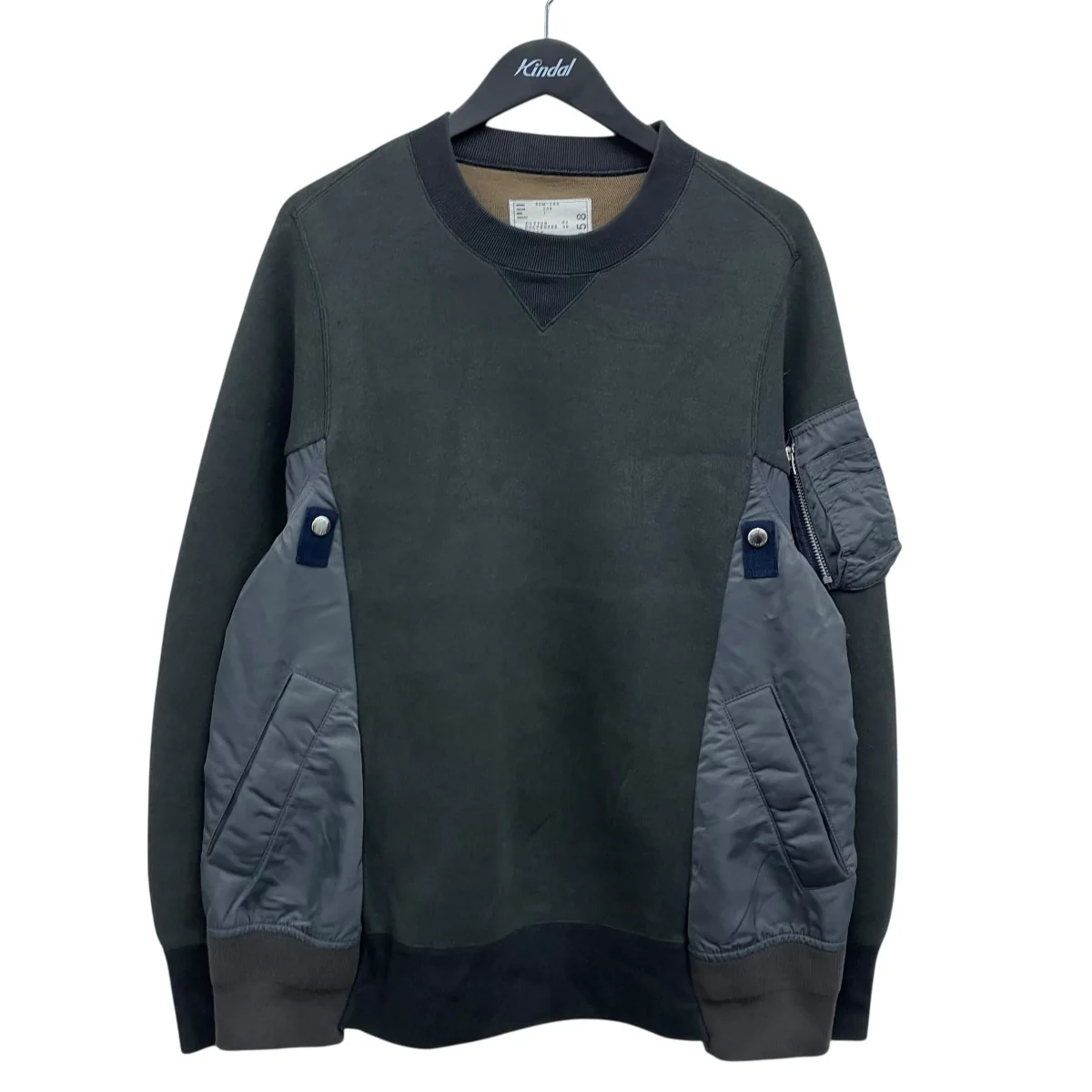 24ssSponge Sweat x Nylon Twill Pullover ドッキングスウェット