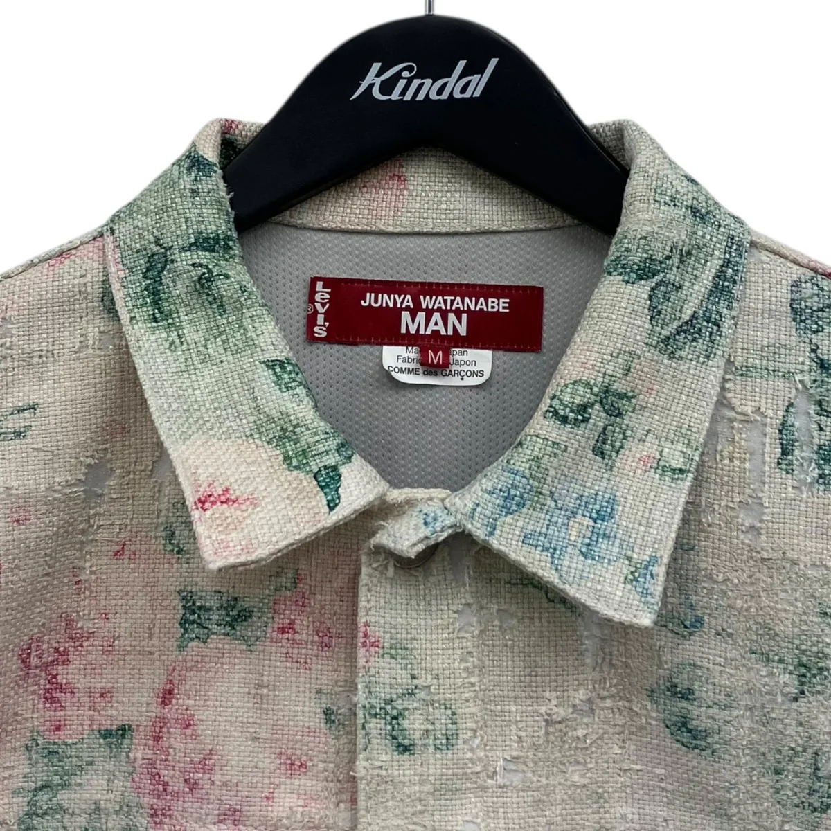 Rayon Linen Floral Pattern Printed X Cowhide レーヨンリネン花柄ジャケット - Image 3
