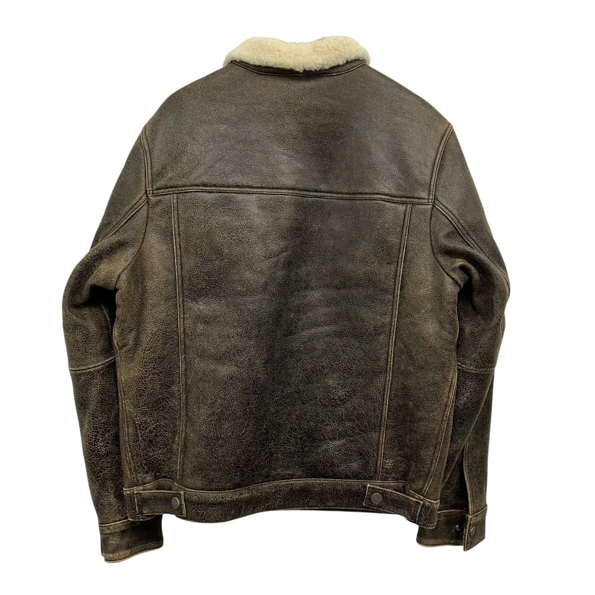sherpa leather trucker jacket レザーボアジャケット - Image 2