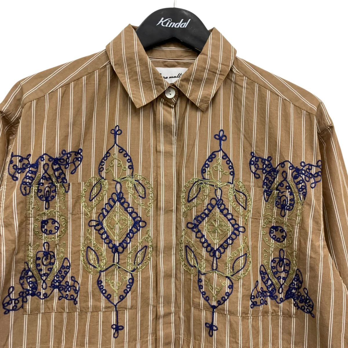 Cotton Aari Embroidery Stripe Shirt エンブロイダリーストライプシャツ - Image 3