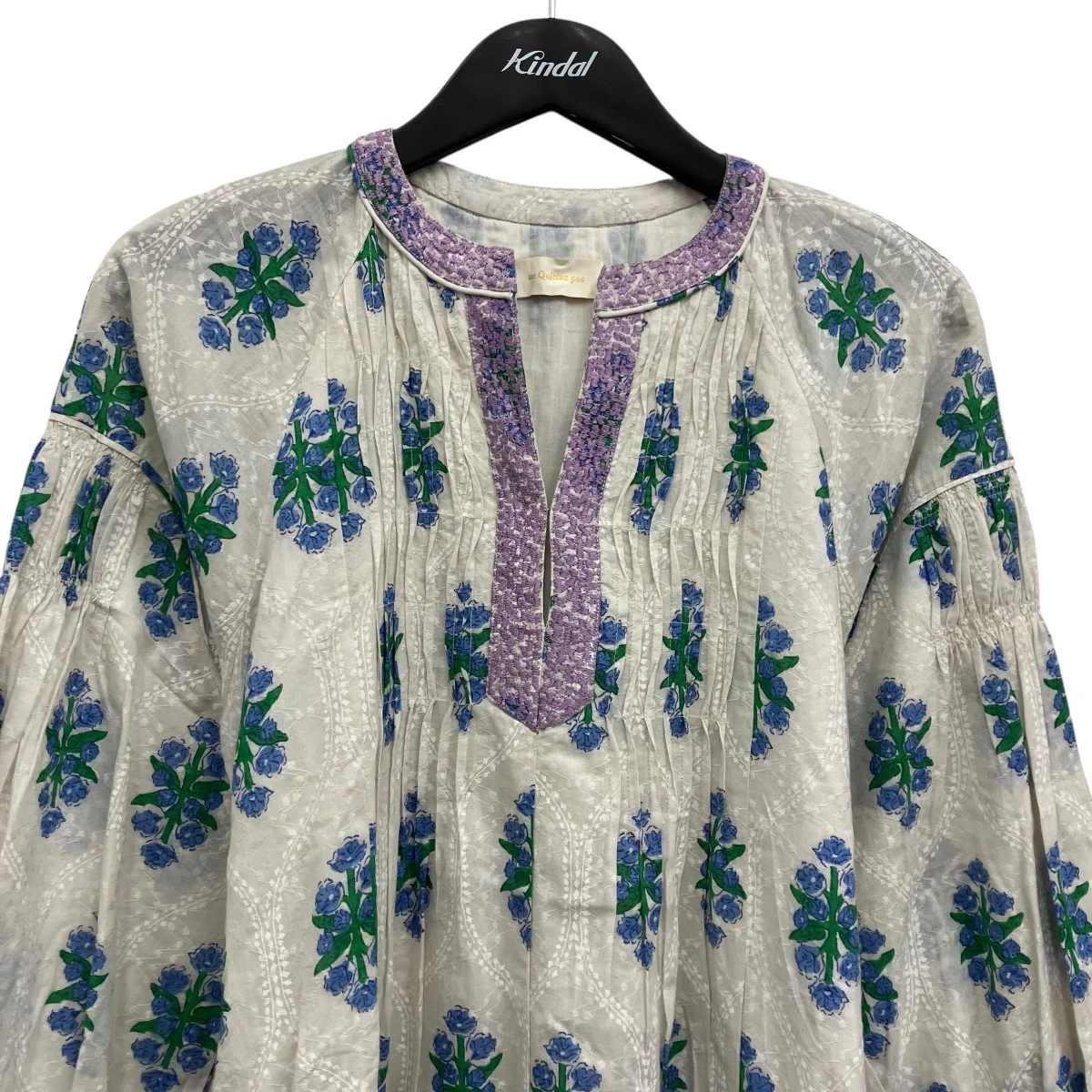 Cotton Jacquard Iberis Print Pintuck Dress ワンピース - Image 3