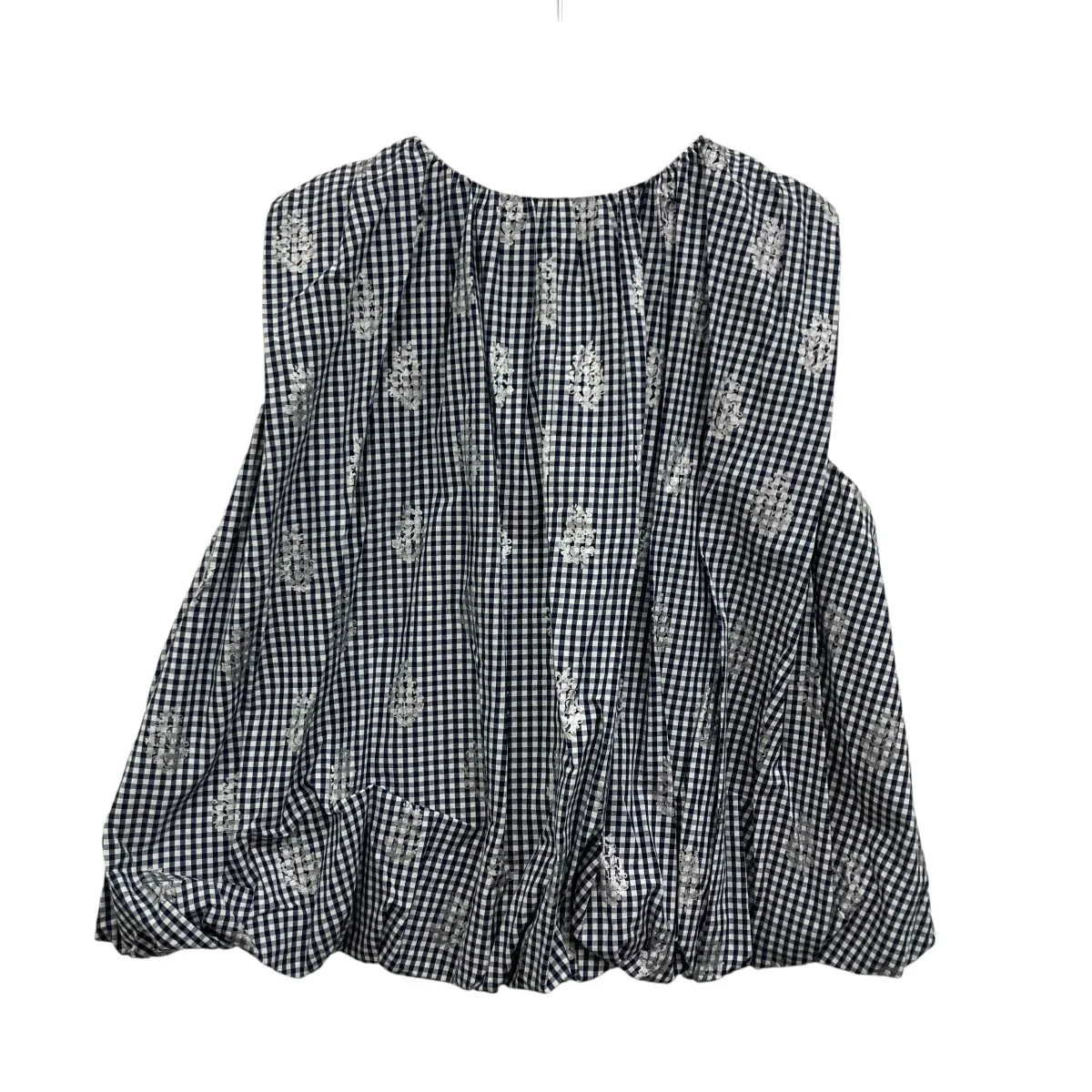 Poplin Foil Print Balloon Topノースリーブバルーントップス - Image 2