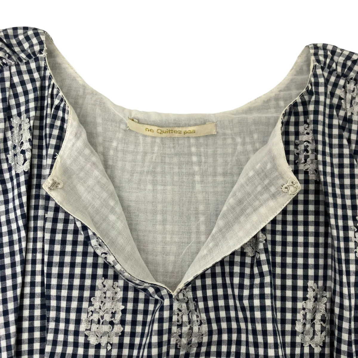 Poplin Foil Print Balloon Topノースリーブバルーントップス - Image 4