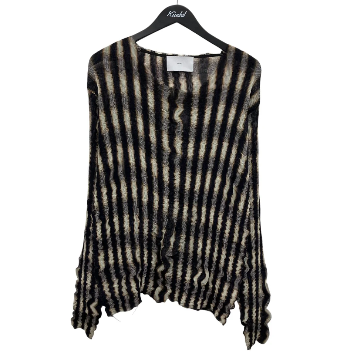 SHEER PLEATED OMBRE PLAID TOPS シアープリーツオンブレトップス