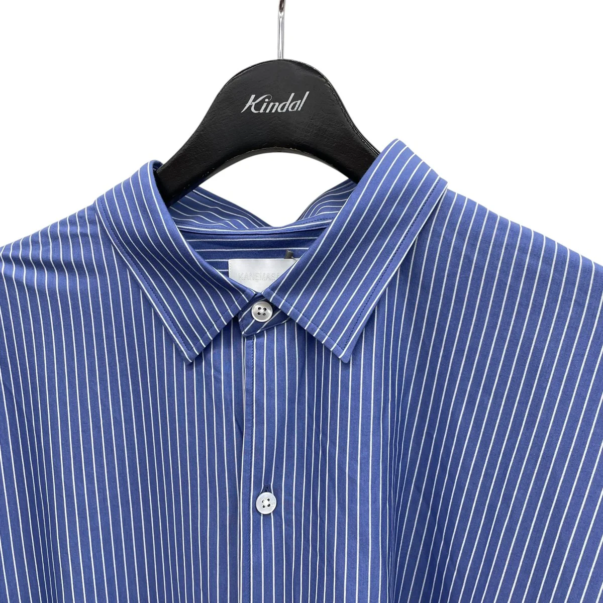 46G Atmosphere Stripe S S Shirtストライプ半袖シャツKM25S-027PBLUE - Image 3
