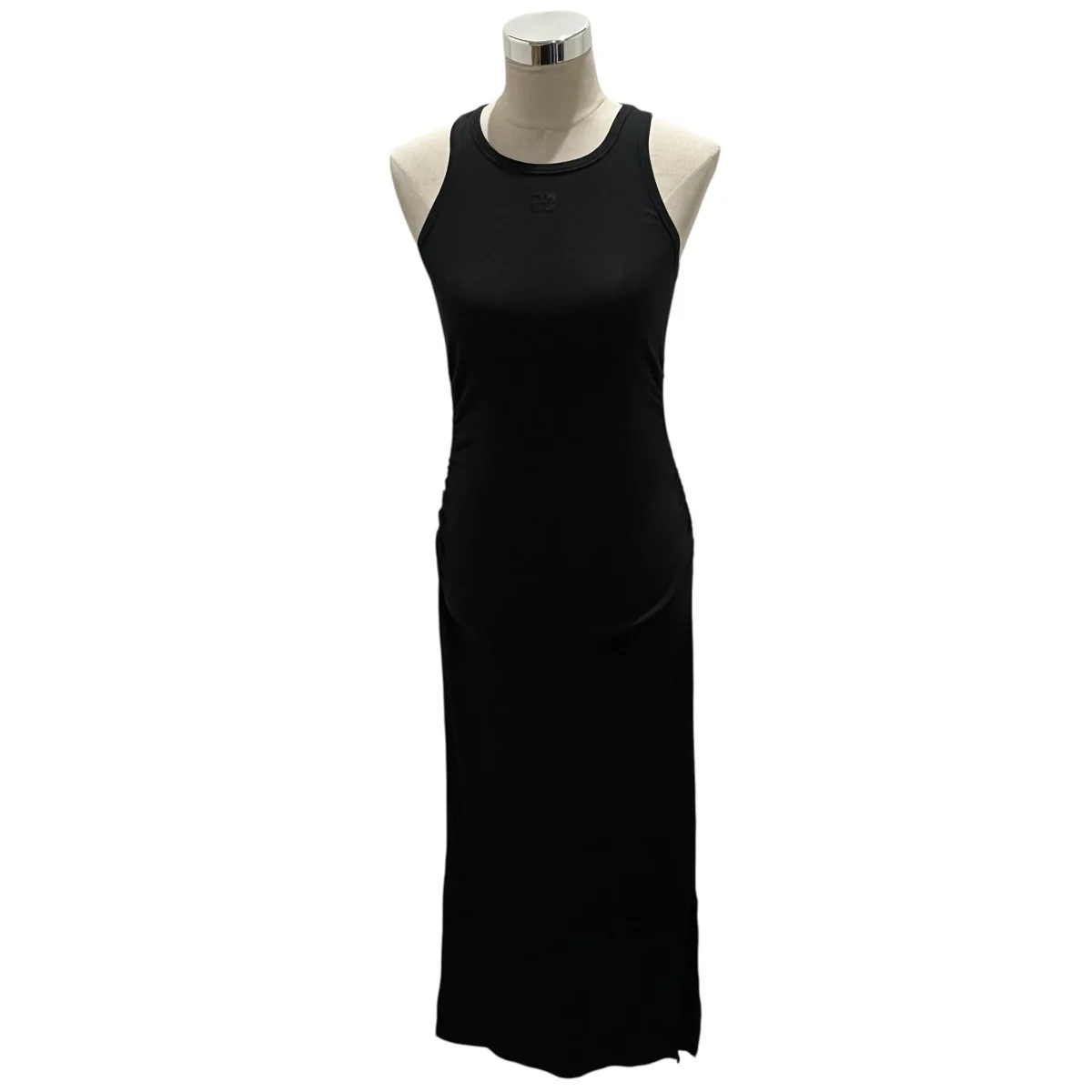 【BLACK SOFT COTTON RIB TANK TOP LONG DRESS】ノースリーブワンピースT3935-24AW