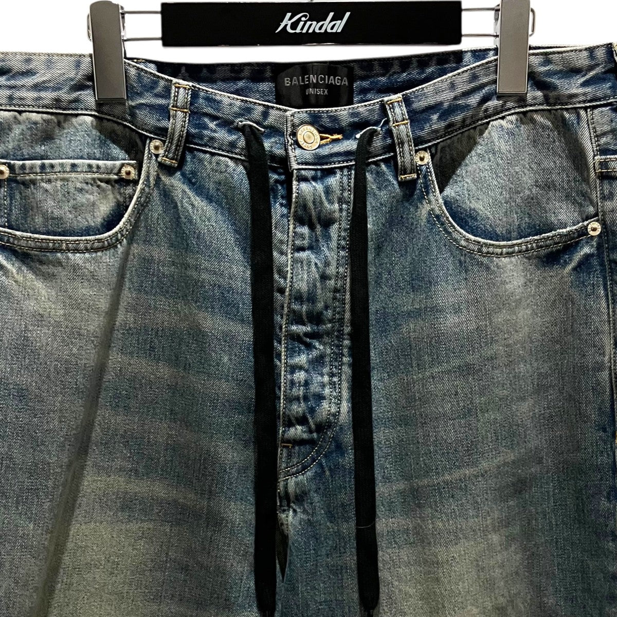 【Drawstring Baggy Jeans】ダメージ加工バギーデニムパンツ786643 - Image 3
