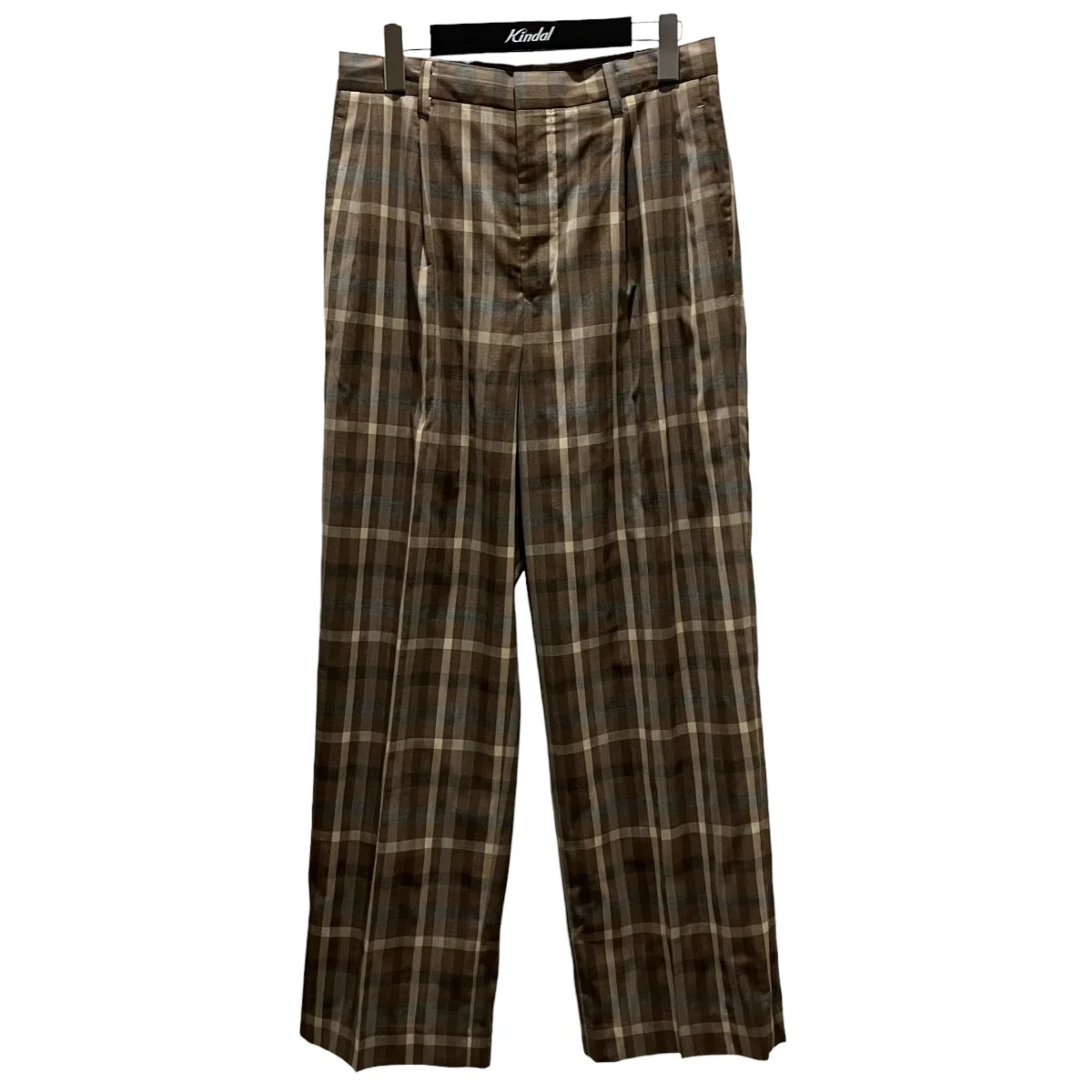 26SS【SUPER FINE TROPICAL WOOL CHECK TWO-TUCK SLACKS】イージーパンツA26SP05TC