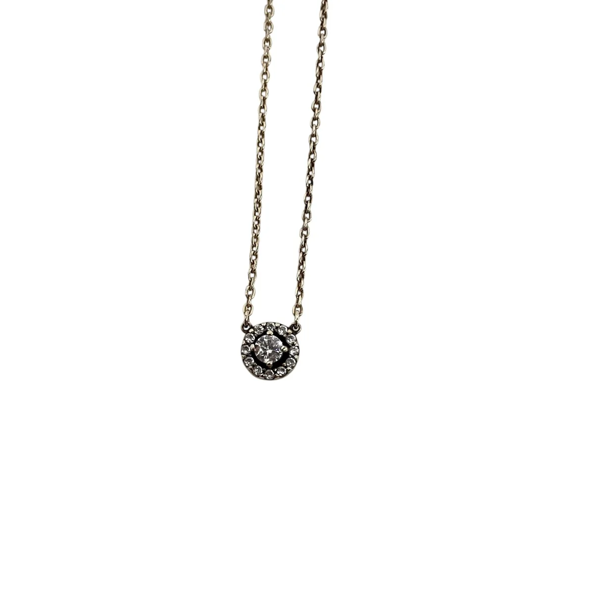 「Round Pave Halo Collier Necklace」ネックレス - Image 2