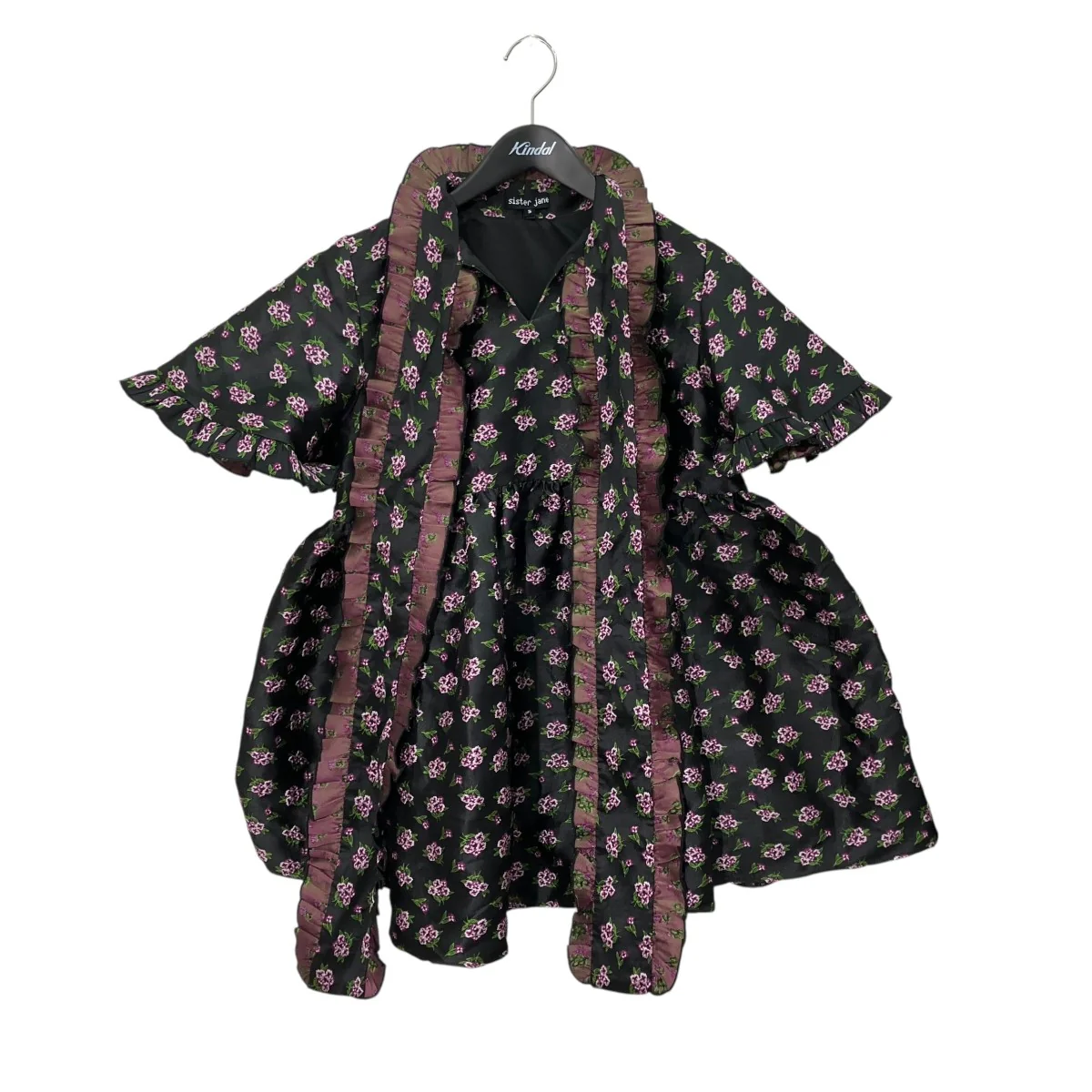 Canopy Jacquard Mini Dressフラワージャガードワンピース32SJ02DR2353BLK