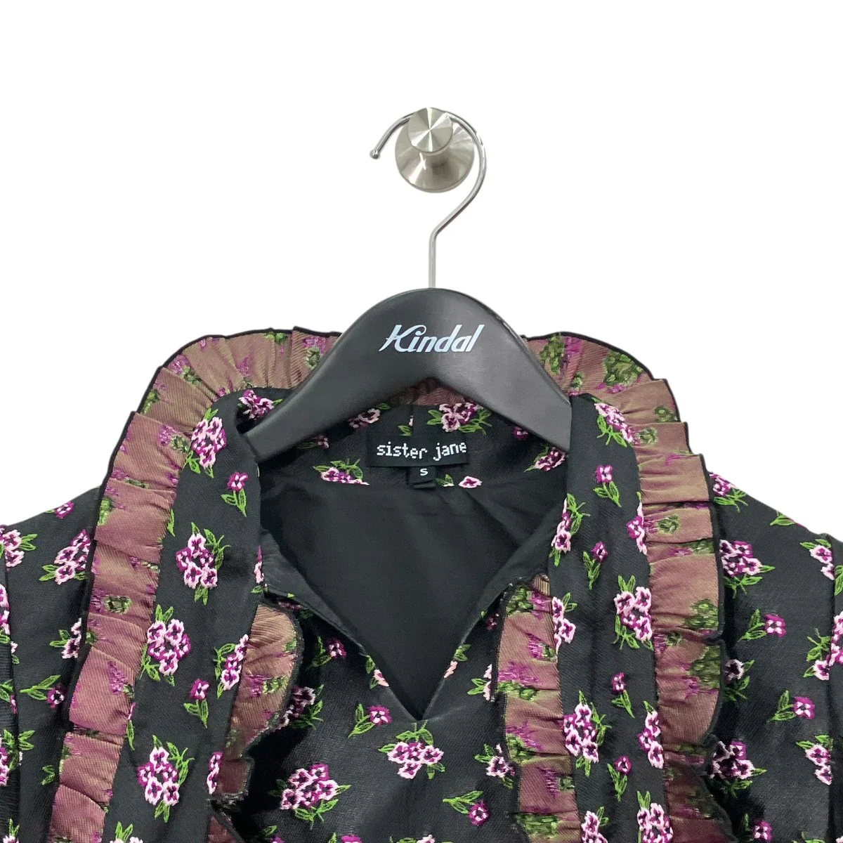 Canopy Jacquard Mini Dressフラワージャガードワンピース32SJ02DR2353BLK - Image 3