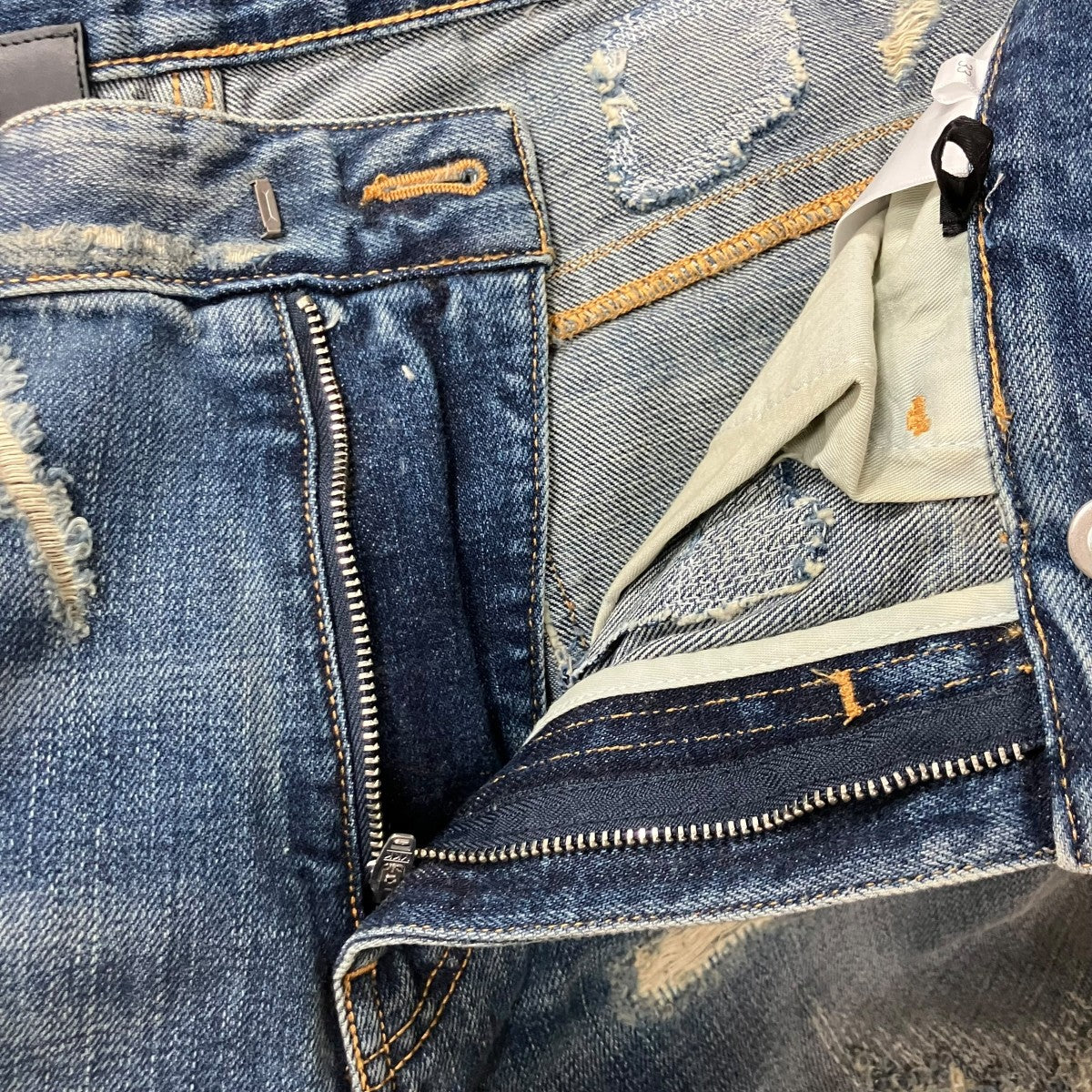 モールスキンデストロイ加工デニムパンツ - Image 5