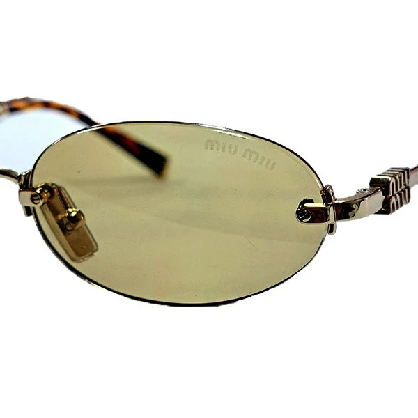 オーバルレンズリムレスロゴサングラスSMU A54 ZVN-10R - Image 5