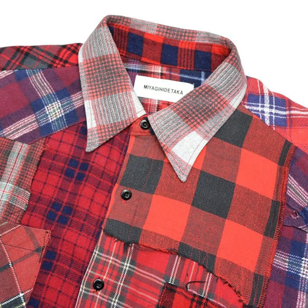 Reworked Check Shirts　リメイクパッチワークチェックシャツ　ネルシャツ - Image 3