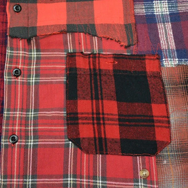 Reworked Check Shirts　リメイクパッチワークチェックシャツ　ネルシャツ - Image 4