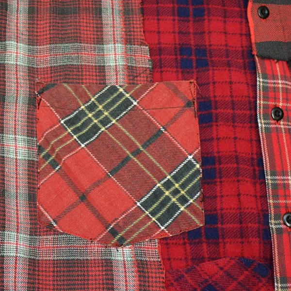Reworked Check Shirts　リメイクパッチワークチェックシャツ　ネルシャツ - Image 5