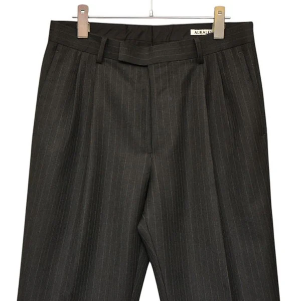 BLUEFACED WOOL TWO-TUCK SLACKS　ストライプ2タックスラックスパンツ　A25AP02BS - Image 4
