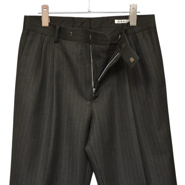 BLUEFACED WOOL TWO-TUCK SLACKS　ストライプ2タックスラックスパンツ　A25AP02BS - Image 5
