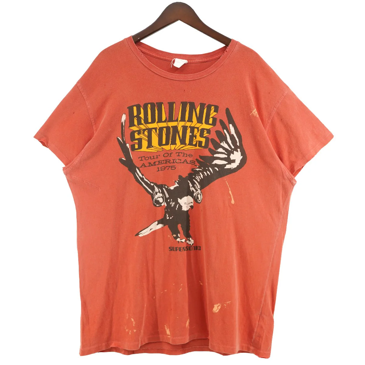ROLLING STONES TOUR OF THE AMERICA ’75 W/SPLATTER ローリングストーンズジェット イーグル Vintage ヴィンテージ加工 バンT Tシャツ