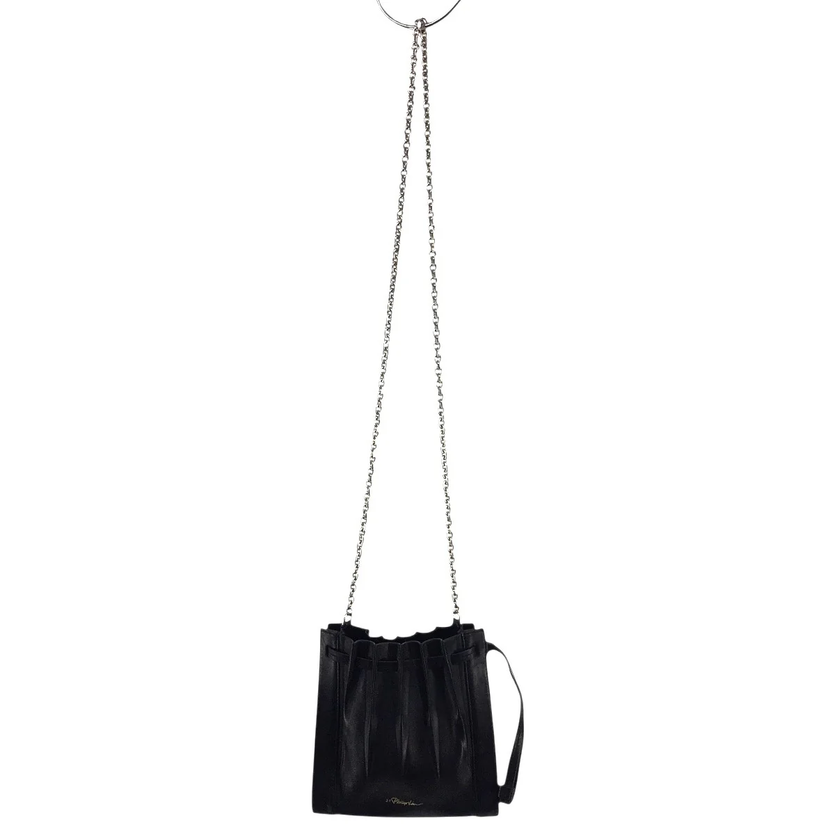 Florence Pleated Drawstring Toteフローレンス ロゴ チェーン ショルダー バッグ 鞄 - Image 2
