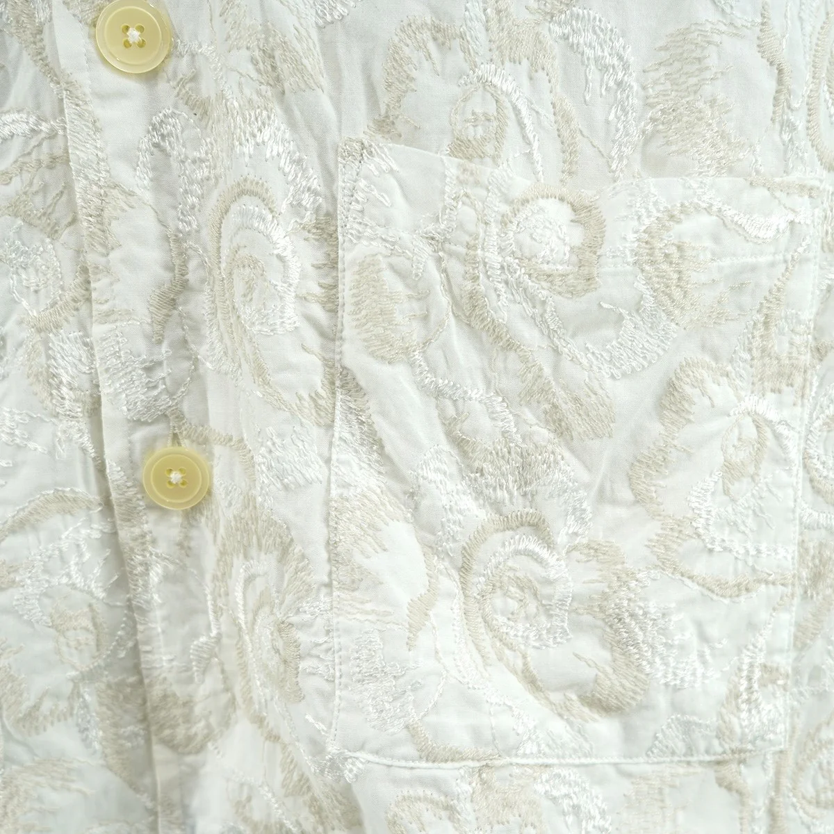 21SS Cabana Shirt - Cotton Cloth ／ Rose Emb．カバナ ローズ 半袖レースシャツ - Image 3