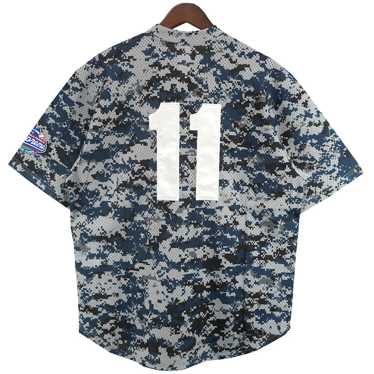 25SS S Logo Baseball Henley Digi Camoエス ロゴ ベースボール ヘンリー ネック メッシュ Tシャツ - Image 2