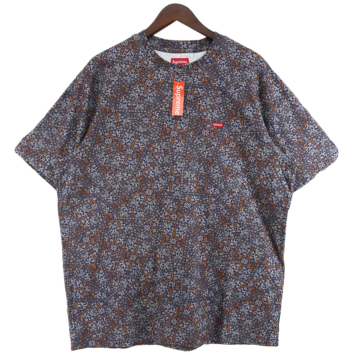 21AW Small Box Tee Navy Floral Cards限定カラー スモールボックスロゴ ネイビーフローラル カード Tシャツ