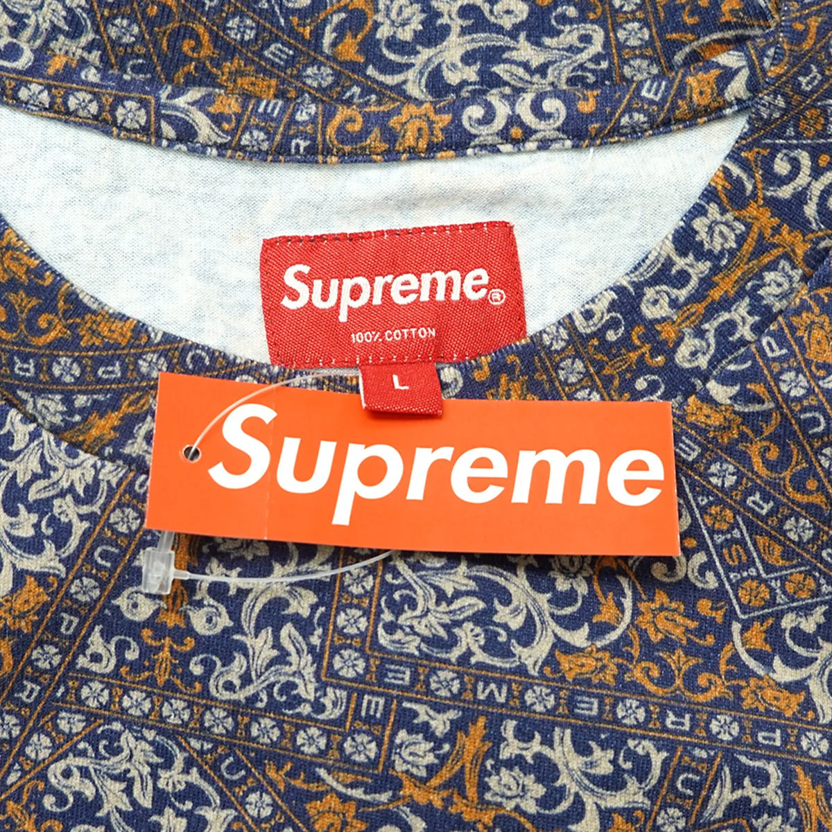 21AW Small Box Tee Navy Floral Cards限定カラー スモールボックスロゴ ネイビーフローラル カード Tシャツ - Image 4