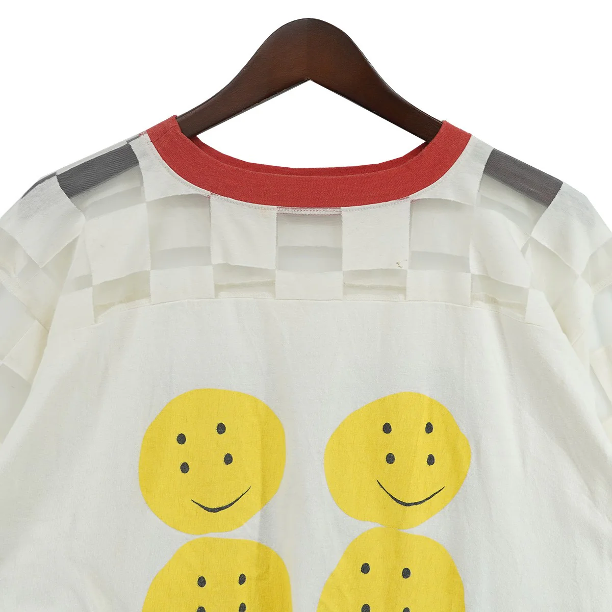 24SS Opal Jersey Sheer Flag Football T-Shirtチェッカー柄 オパール加工 シースルー フットボール Tシャツ - Image 4