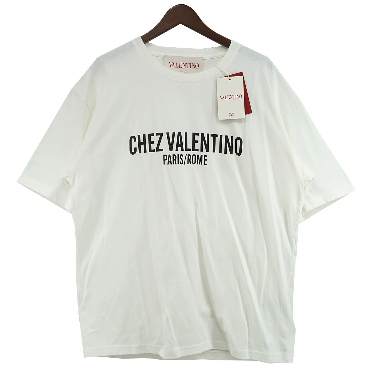 25SS Chez Valentino Print Cotton Jersey T-shirtシェ バレンティノ ロゴ Tシャツ