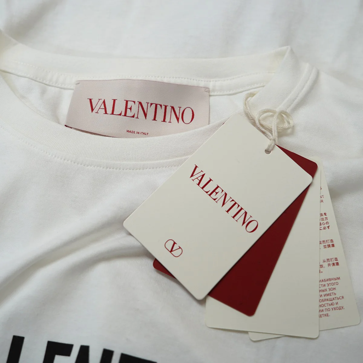25SS Chez Valentino Print Cotton Jersey T-shirtシェ バレンティノ ロゴ Tシャツ - Image 4