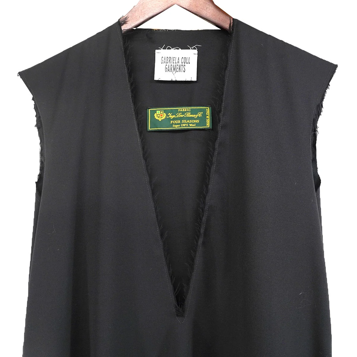 22AW × Loro Piana  Cut Off Processed Sleeveless One-piece DressVネック カットオフ スリット ワンピース ドレス - Image 3