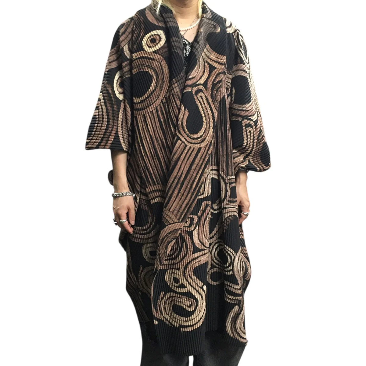 17AW SUIEN Pleated Gown Coat粋円 プリーツ ロング 羽織 ガウンコート - Image 2