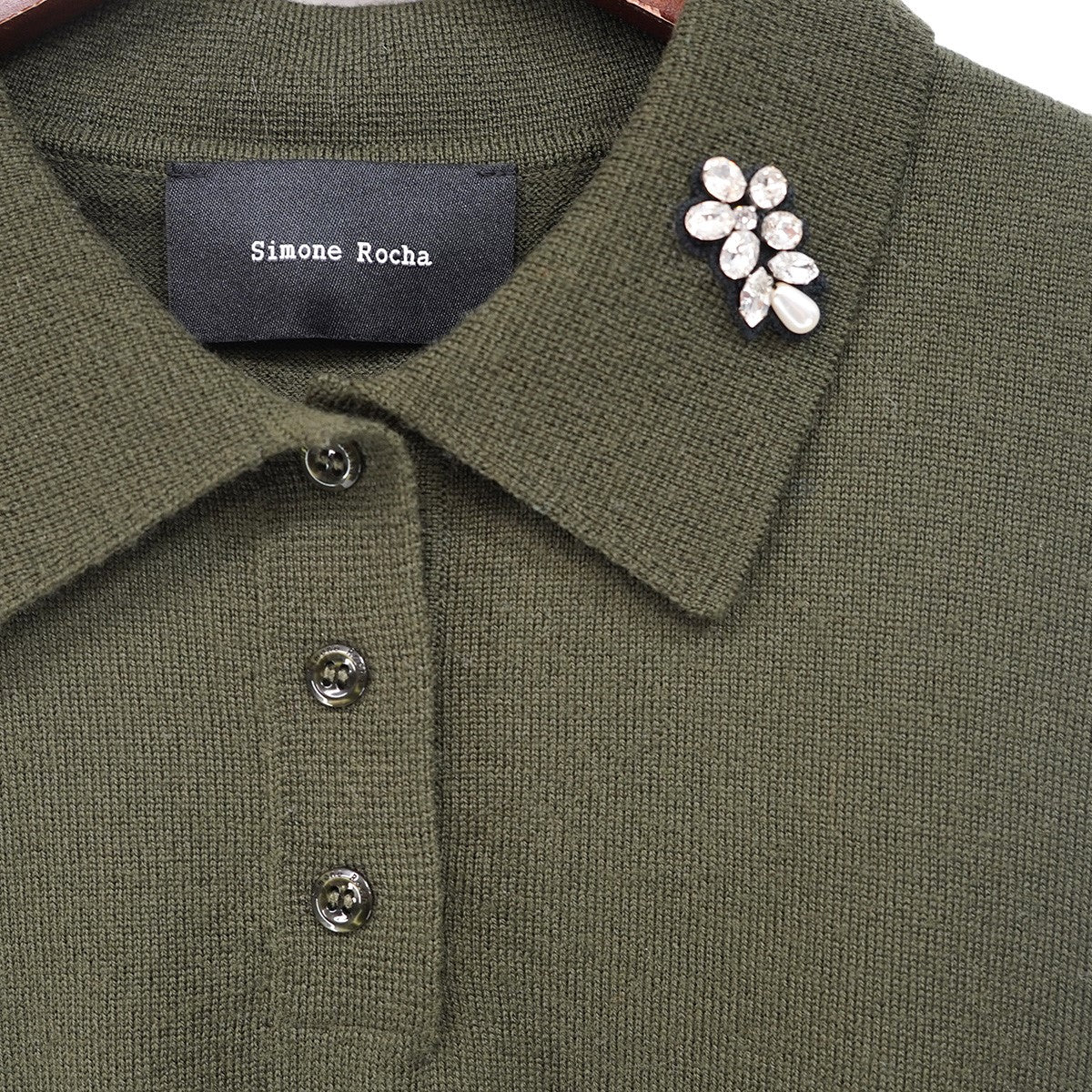 24AW Cropped Wool Polo Bib With Tiesビジュー クロップド ウール ポロ ビブ - Image 2