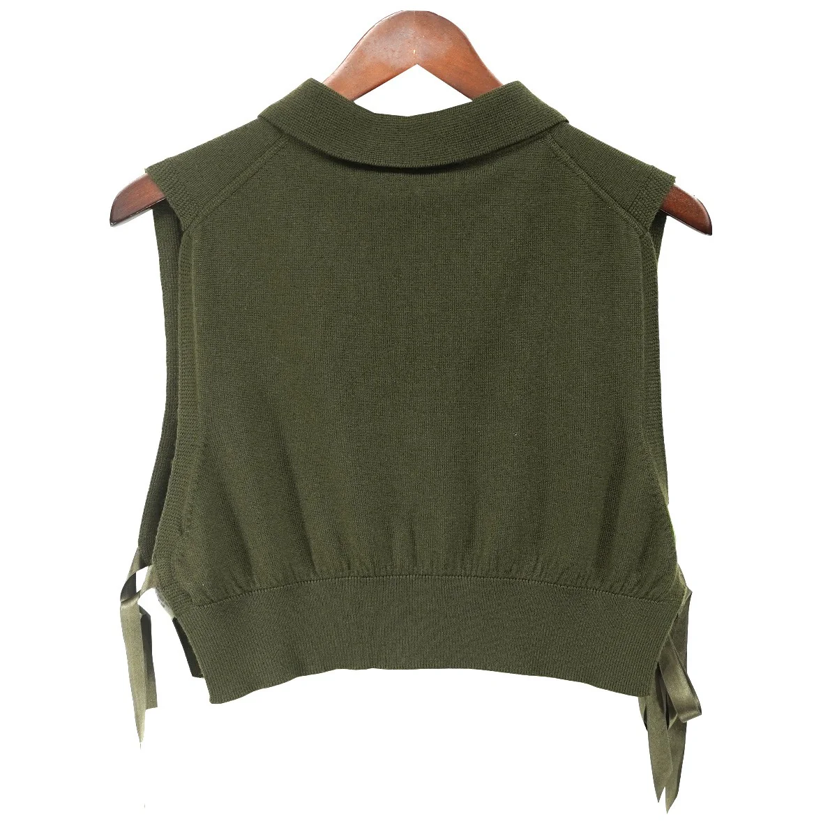 24AW Cropped Wool Polo Bib With Tiesビジュー クロップド ウール ポロ ビブ - Image 3
