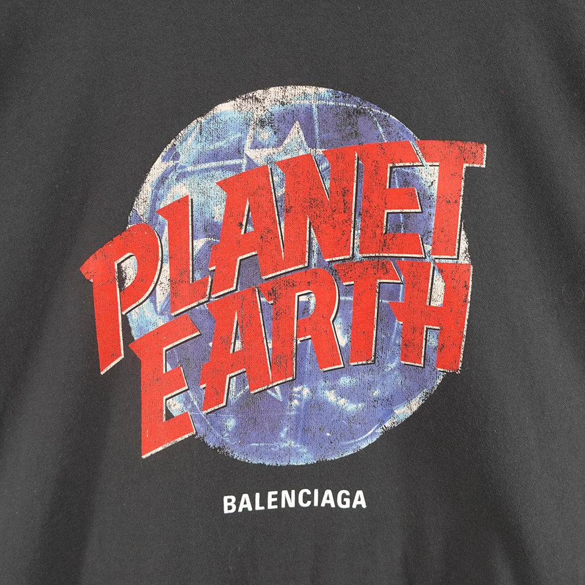 24AW デムナ期 Planet Earth T-Shirt Oversized  ロゴVintage ヴィンテージ ダメージ 加工 オーバーサイズ Tシャツ - Image 2