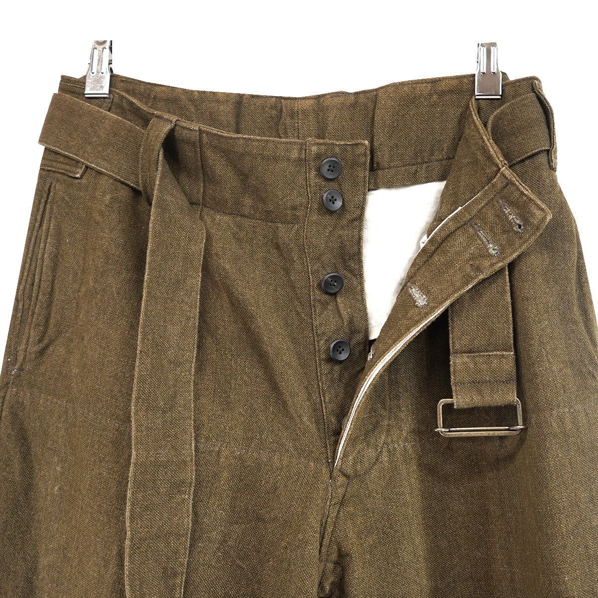 20SS TROUSERS MOTOCYCLE MK-2コットンリネン ベルト トラウザーズ モーターサイクル オーバー パンツ - Image 3