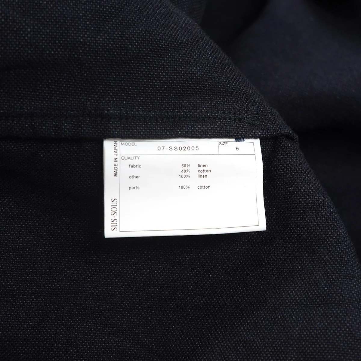 20SS Jacket, tankリネンコットン ループボタン シンチバック タンク タンカース ジャケット - Image 10