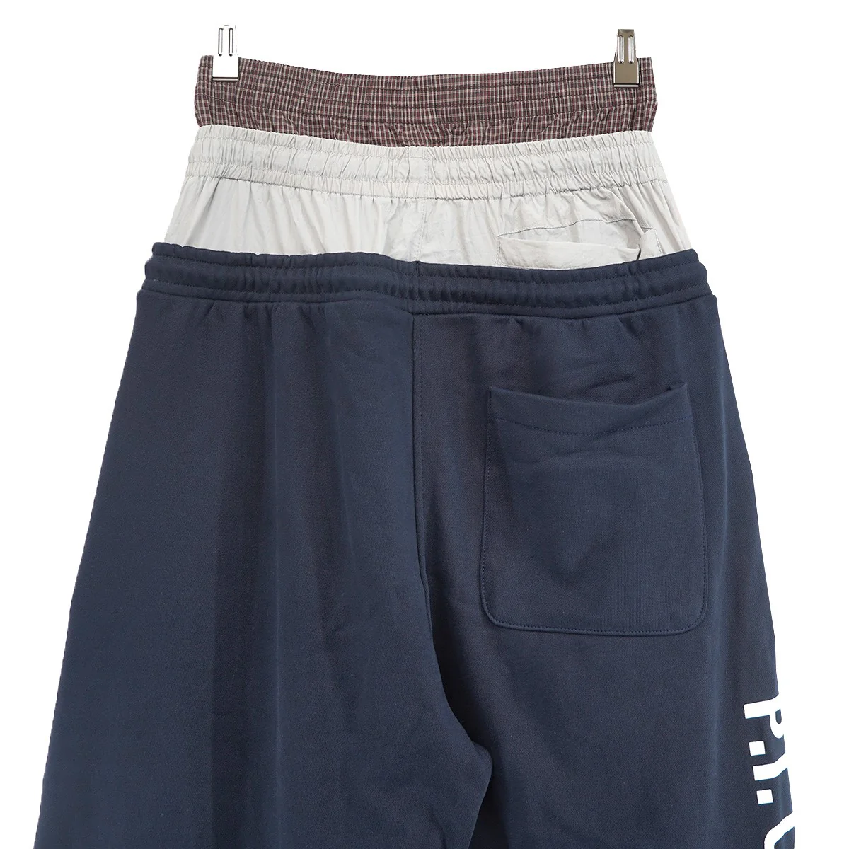 26SS 3 LAYERED SWEATPANTS (EXCLUSIVE) / NVYトリプル レイヤード タイポグラフィ ワッペン ワイド バギー イージー スウェットパンツ - Image 4
