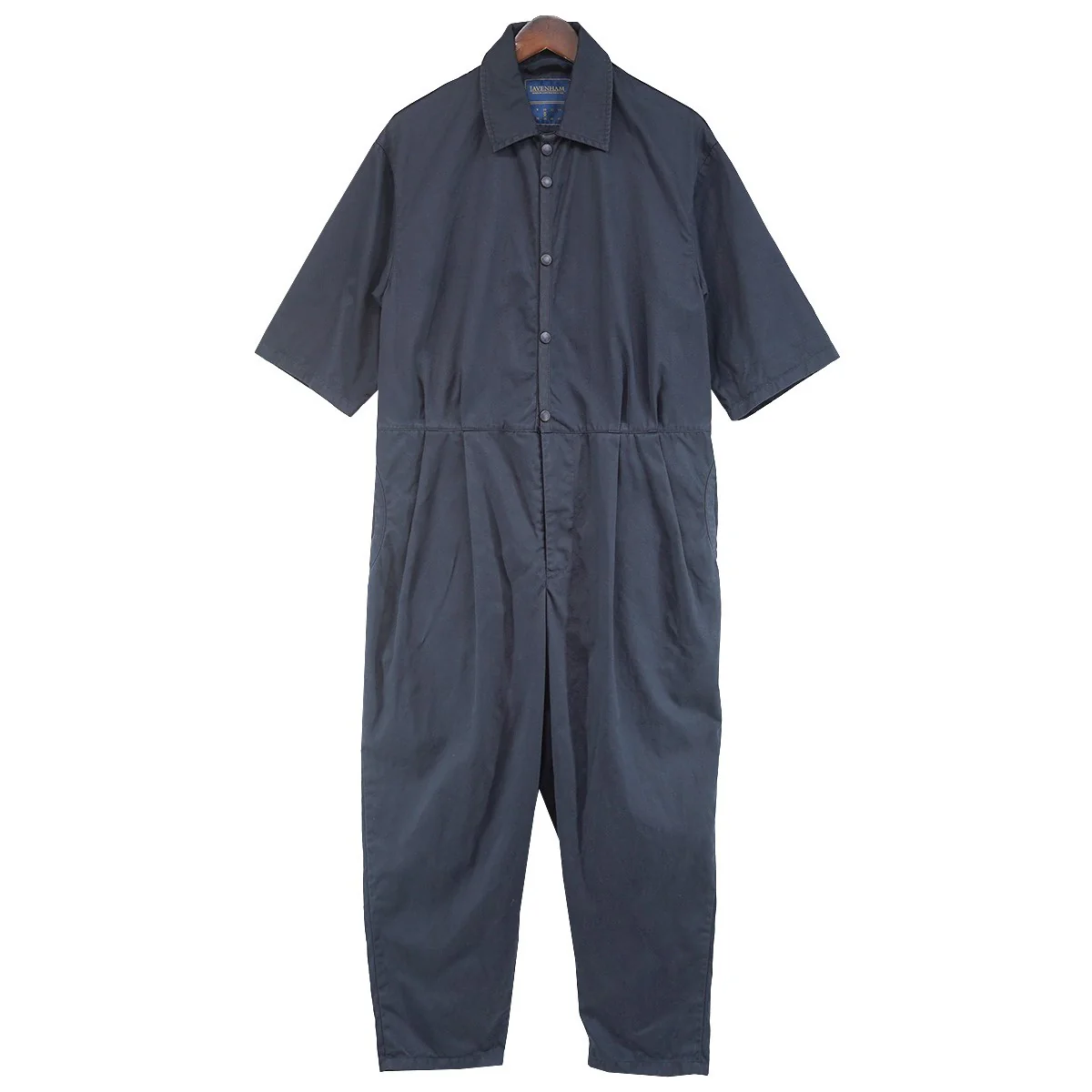 23SS Short Sleeve Jumpsuit ショートスリーブジャンプスーツコットンツイル スナップボタン ギャザー テーパード オールインワン ワークウェア