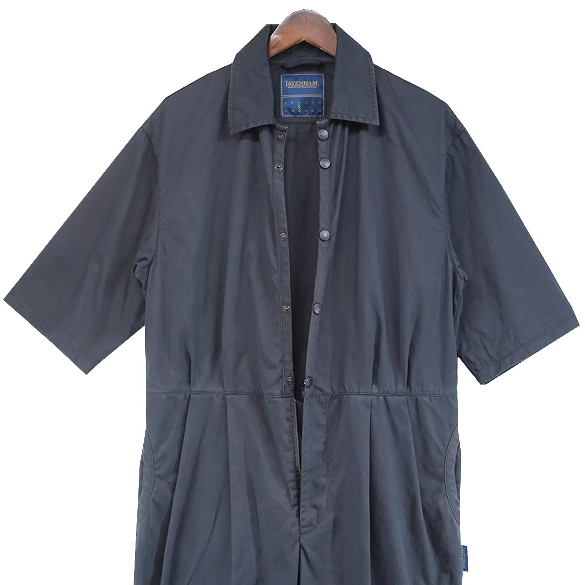23SS Short Sleeve Jumpsuit ショートスリーブジャンプスーツコットンツイル スナップボタン ギャザー テーパード オールインワン ワークウェア - Image 7