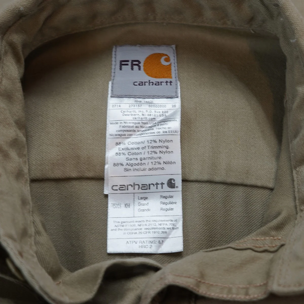 Carhartt FR Lightweight Twill Shirt Flame-Resistantオールド 難燃性 FRシリーズ ツイル ワーク シャツ - Image 6